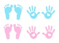 Baby handprint and footprint illustration