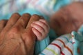 Baby hands with father Royalty Free Stock Photo