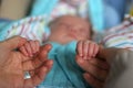 Baby hands with father Royalty Free Stock Photo