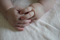 Baby hands hand lovely babies love of mother Royalty Free Stock Photo