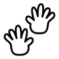 Baby hands line icon. Baby hand prints vector illustration isolated on white. Imprint outline style design, designed for