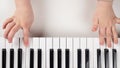 baby hands play melody on the piano,school music education concept Royalty Free Stock Photo