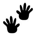 Baby hands solid icon. Baby hand prints vector illustration isolated on white. Imprint outline style design, designed