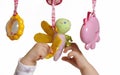 Baby hands with toys Royalty Free Stock Photo