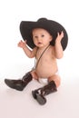 Baby in hat and bolo Royalty Free Stock Photo