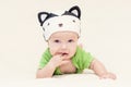 Baby in the hat skunk Royalty Free Stock Photo