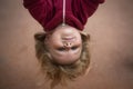 Baby head upside down Royalty Free Stock Photo