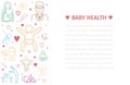 Baby health banner. Medicine line icons. Vector signs. Royalty Free Stock Photo