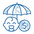 baby health insurance doodle icon hand drawn illustration