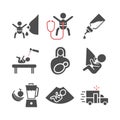 Baby health. Medicine web icons. Vector signs. Royalty Free Stock Photo