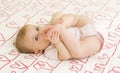 Baby on hearts Royalty Free Stock Photo