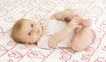 Baby on hearts Royalty Free Stock Photo