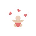 Baby, hearts icon. Simple color vector elements of Children\'s day icons for ui and ux, website or mobile application Royalty Free Stock Photo