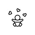 Baby, hearts icon. Simple line, outline vector elements of Children\'s day icons for ui and ux, website or mobile application Royalty Free Stock Photo
