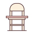 Baby highchair feeding and care newborn template line and fill icon