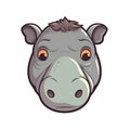 Baby Hippopotamus Face Sticker On Isolated Tansparent Background, Png, Logo. Generative AI