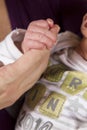 Baby holding fingers newborn Royalty Free Stock Photo