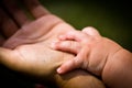 Baby holding on to mommy hand Royalty Free Stock Photo