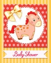 Baby horse cartoon smile isolated simple vector