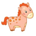 Baby horse cartoon smile isolated simple vector