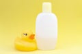 baby hygiene and bath items, shampoo bottle Royalty Free Stock Photo