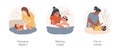 Baby hygiene isolated cartoon vector illustration set. Royalty Free Stock Photo