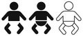 Baby icon. Baby changing diapers sign. Vector illustration