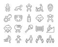 Baby icon. Children line icons set. Vector illustration. Editable stroke.