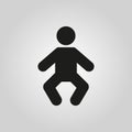 Baby icon. design. Child, kid, infant, babe, suckling, cheeper, babbie symbol. web. graphic. AI. app. logo. object. flat