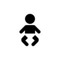 Baby icon. Diaper wearing child sign. Vector on isolated white background. EPS 10 Royalty Free Stock Photo