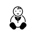 Black solid icon for Baby, infante and babe Royalty Free Stock Photo