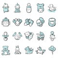 baby icon set. Vector illustration decorative design