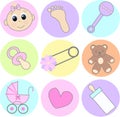 Baby icons Royalty Free Stock Photo