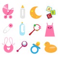Baby icons - girl Royalty Free Stock Photo