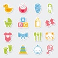 Baby icons Royalty Free Stock Photo