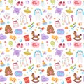 Baby icons seamless pattern vector. Royalty Free Stock Photo