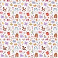 Baby icons seamless pattern vector. Royalty Free Stock Photo