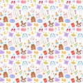 Baby icons seamless pattern vector. Royalty Free Stock Photo