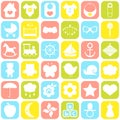 Baby icons set. Royalty Free Stock Photo