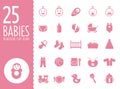 Baby icons set, vector Royalty Free Stock Photo