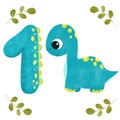 Baby illustration with a little cute dinosaur