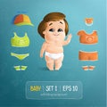 Baby illustration set Royalty Free Stock Photo