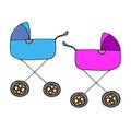 baby illustration vector carriage child icon kid pram c