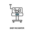 Baby incubator line icon. Neonatal intensive care unit. Premature Royalty Free Stock Photo