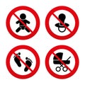 Baby infants icons. Buggy and dummy symbols Royalty Free Stock Photo