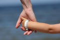 Baby with info wristband Royalty Free Stock Photo