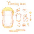 Baby items with text coming soon