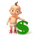 Baby Jake with dolar
