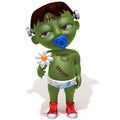 Baby Jake Frankenstein with flower