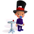 Baby Jake magician 3d illustration